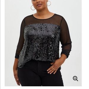 Sequin sheer top